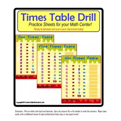 Multiplication Times Tables Practice Boards